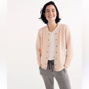 Madewell Mile(s) Button Front Bomber Sweatshirt
